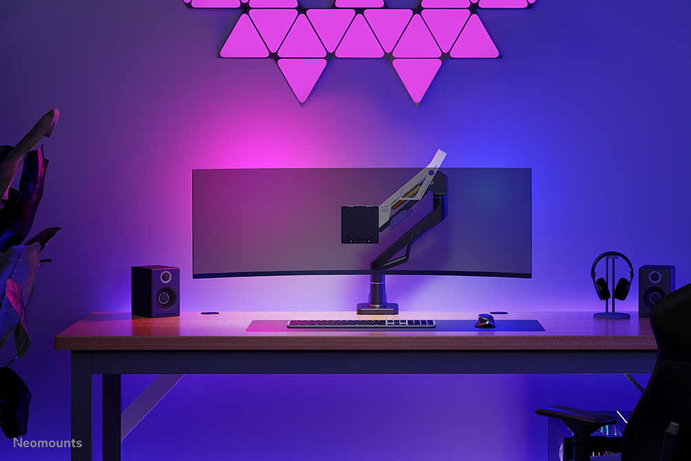 Neomounts DS70-256BL1 Gaming monitor arm 24-57" - gas spring - Topfix - 180°-stop